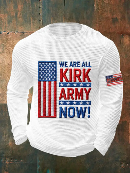Men’s We Are All Kirk Army Now! R.I.P Charlie Kirk Waffle Top White / S