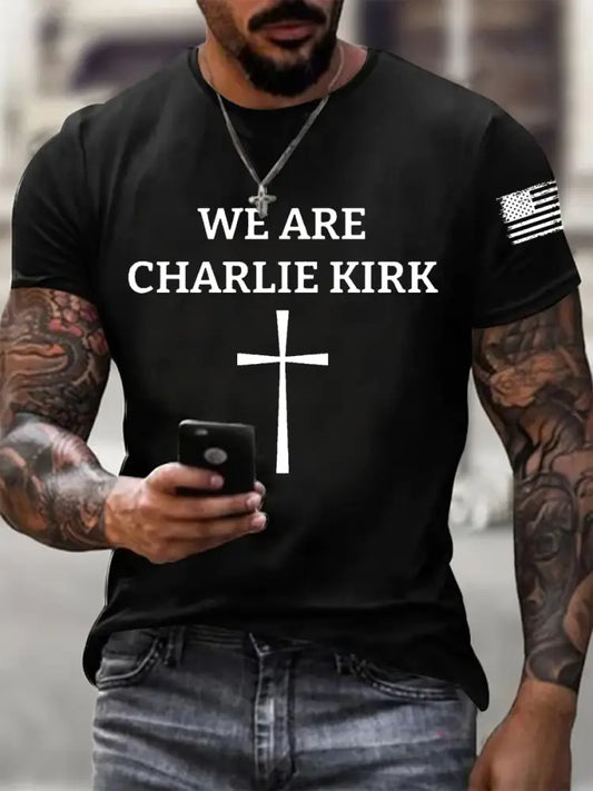 Men’s We Are Charlie Kirk Short-sleeved T-shirt Black / S