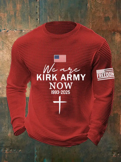 Men’s We Are Kirk Army Now! R.I.P Charlie Kirk Waffle Top Red / S