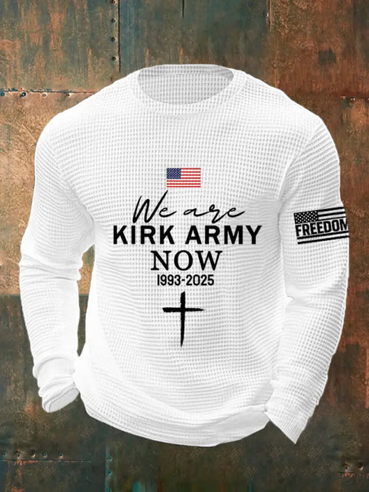 Men’s We Are Kirk Army Now! R.I.P Charlie Kirk Waffle Top White / S