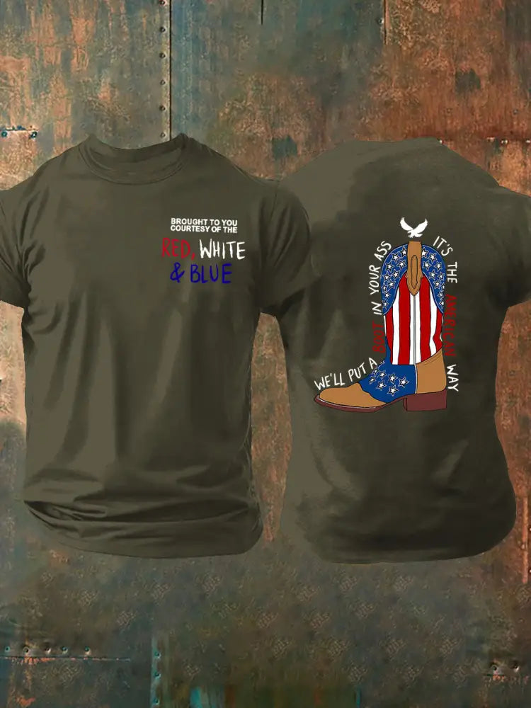 Men’s We’ll Put A Boot In Your Ass Short-sleeved T-shirt Army Green / S