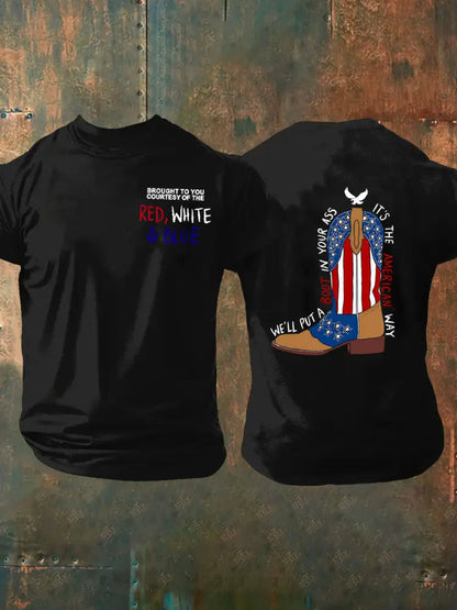 Men’s We’ll Put A Boot In Your Ass Short-sleeved T-shirt Black / S