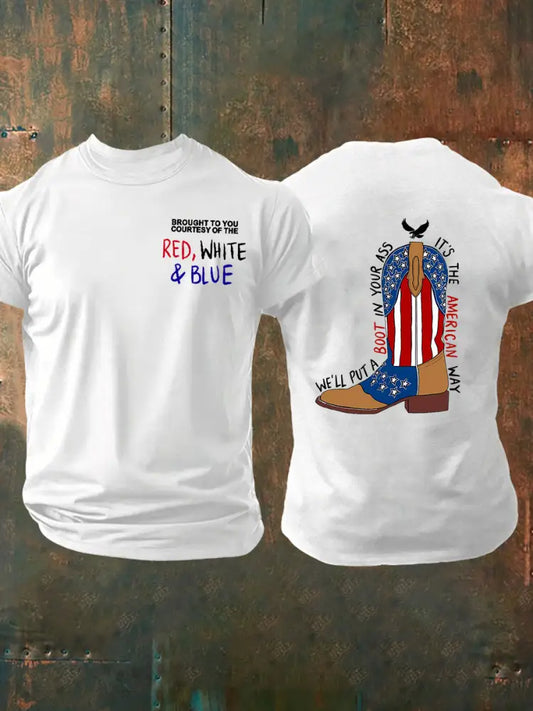 Men’s We’ll Put A Boot In Your Ass Short-sleeved T-shirt White / S