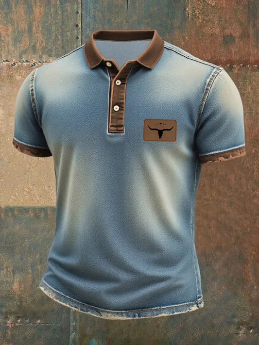 Men’s Western Denim T-shirt Blue / S