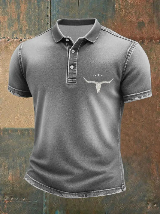 Men’s Western Denim T-shirt Light Gray / S