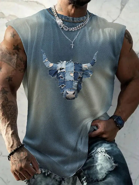Men’s Western Highland Cattle T-shirt Blue / S