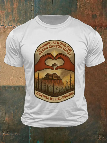 Men’s Wildfire Grand Canyon Lodge Together We Heal The Horizon Printed T-shirt White / S