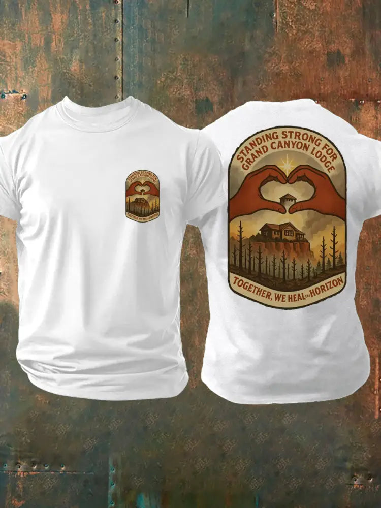 Men’s Wildfire Grand Canyon Lodge Together We Heal The Horizon Printed T-shirt White / S