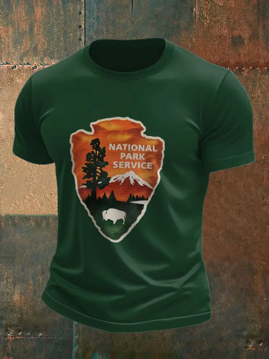Men’s Wildfire National Park Servce Printed T-shirt Dark Green / S