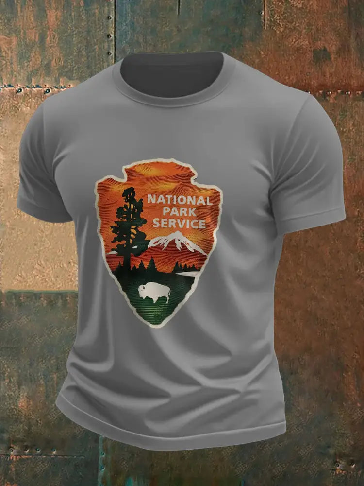 Men’s Wildfire National Park Servce Printed T-shirt Light Gray / S