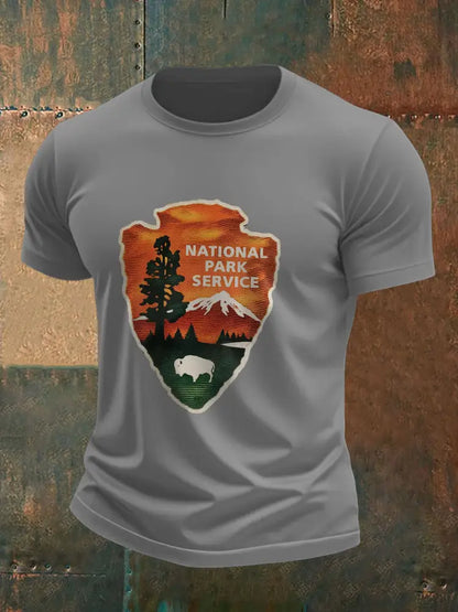 Men’s Wildfire National Park Servce Printed T-shirt Light Gray / S