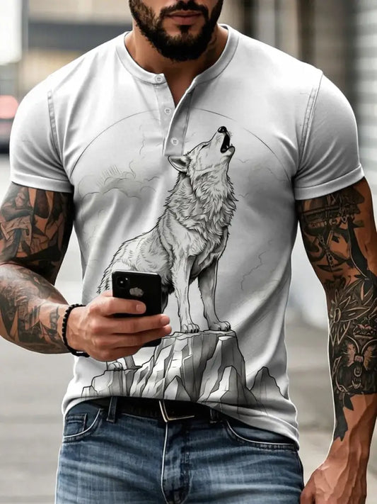 Men’s Wolf T-shirt Creamy-White / S