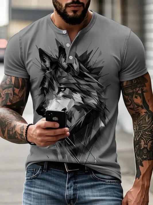 Men’s Wolf T-shirt Gray / S