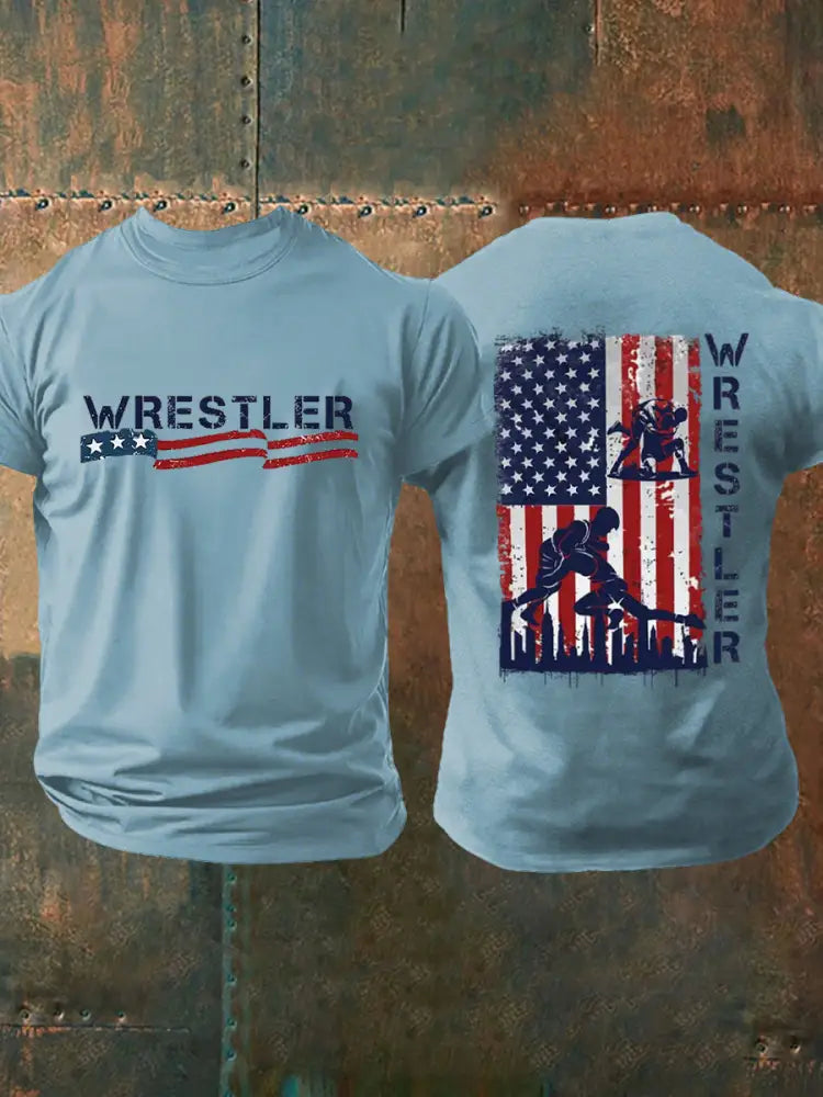 Men’s wrestling enthusiast t-shirts Sky Blue / S