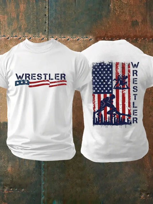 Men’s wrestling enthusiast t-shirts White / S