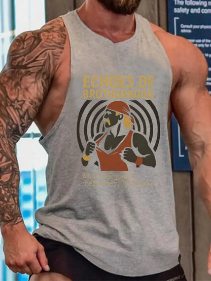 Men’s Wrestling Legend Printed Tank Top Light Gray / S