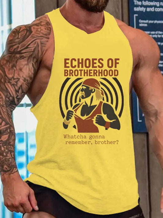 Men’s Wrestling Legend Printed Tank Top Yellow / S