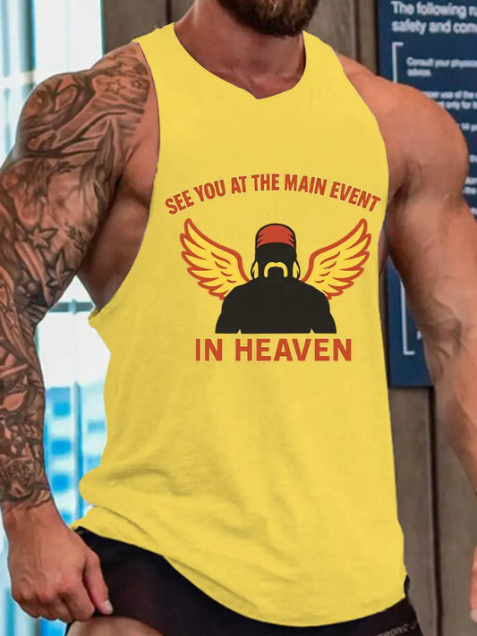 Men’s Wrestling Legend Printed Tank Top Yellow / S