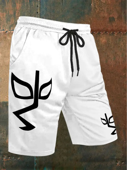 Men’s Wrestling Mask Shorts White / S