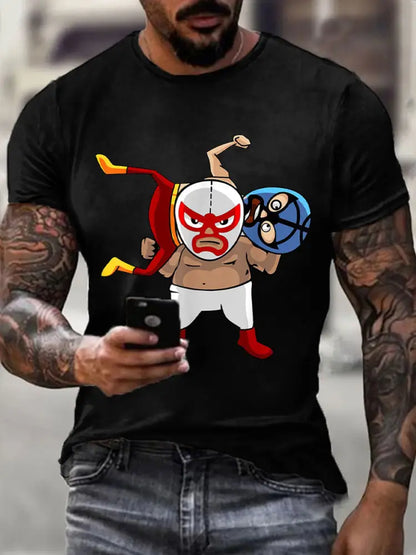 Men’s Wrestling Mask T-shirts Black / S
