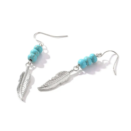 Native American feather earrings Silver / JM
