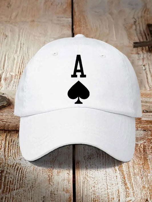 Poker Ace of Spades unisex vintage hat White / JM