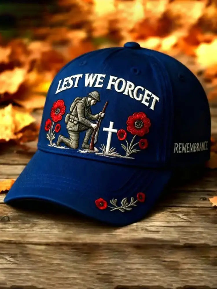 Remembrance Day Lest We Forget Cap Navy Blue / ONE