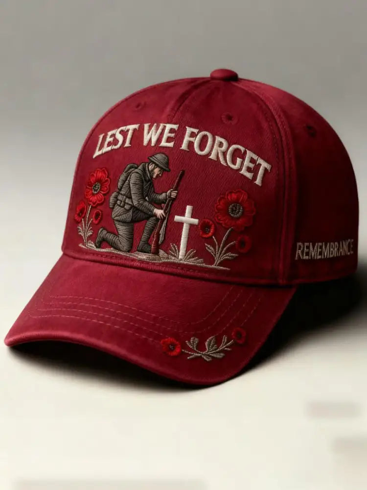 Remembrance Day Lest We Forget Cap Red / ONE