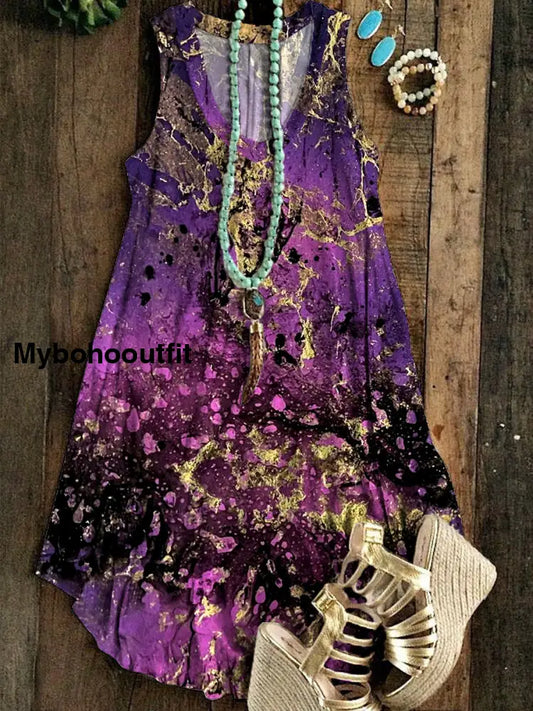 Retro Art Abstract Print Casual Cotton Comfort Camisole A / S