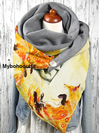 Retro Art Print Casual Scarf A / Jm