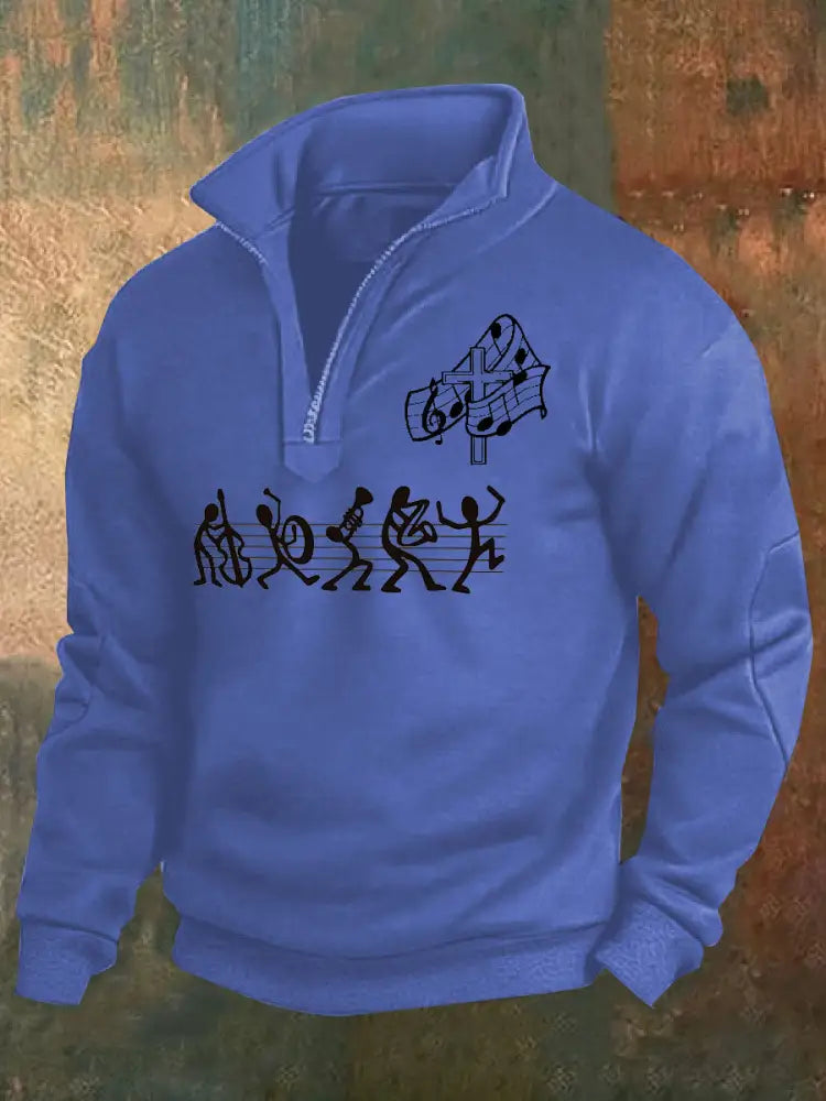 Retro Faith Print Casual Polo Shirt As picture / S