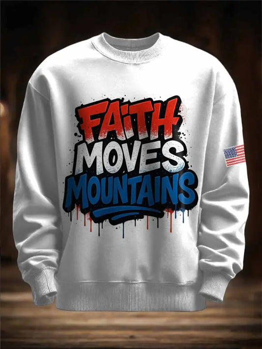 Retro Faith Print Casual Sweatshirt As picture / S