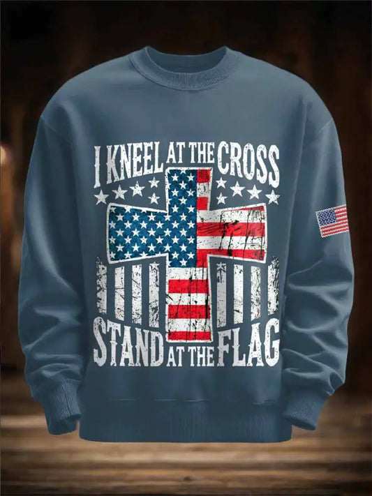 Retro Faith Print Casual Sweatshirt As picture / S