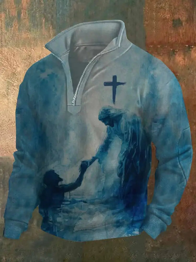 Retro Faith Print Casual T-Shirt As picture / S