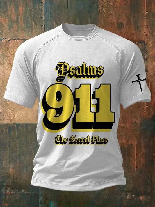 Retro Faith Print Casual T-Shirt As picture / S