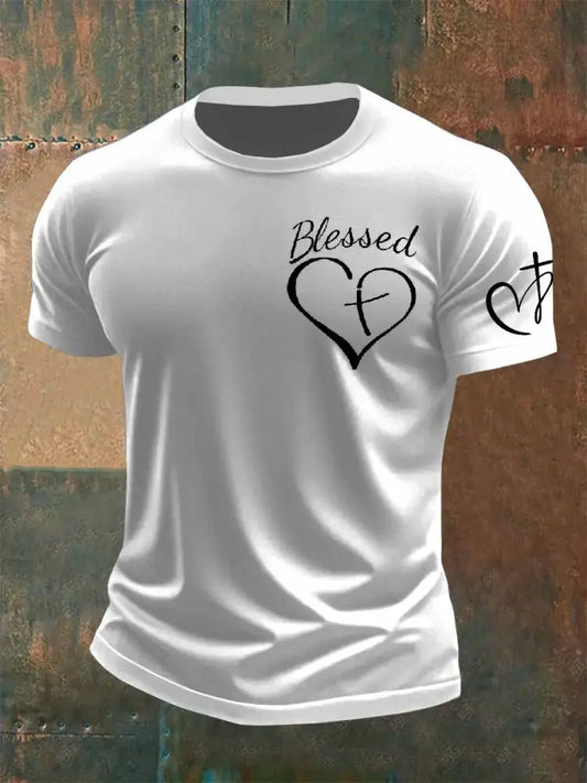 Retro Faith Print Casual T-Shirt As picture / S