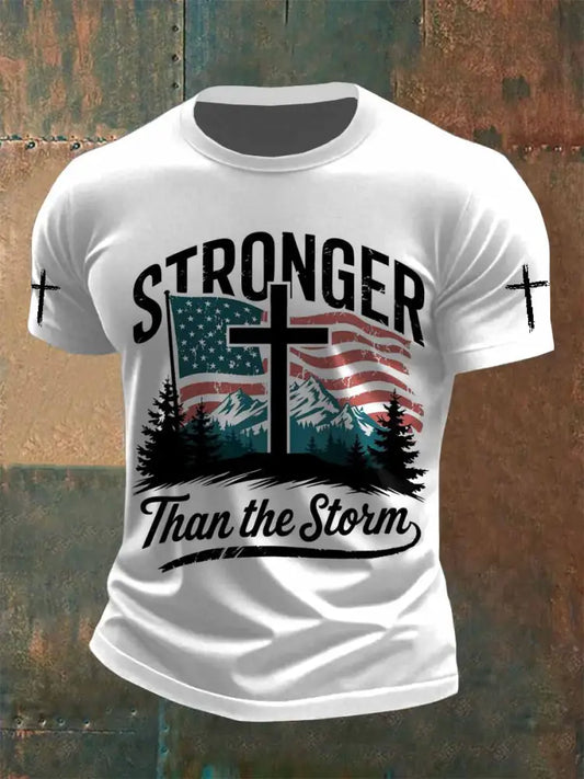 Retro Faith Print Casual T-Shirt As picture / S