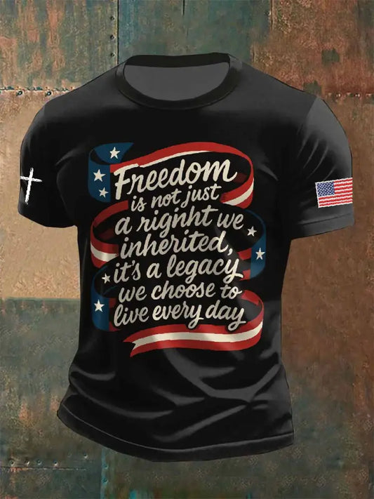 Retro Faith Print Casual T-Shirt As picture / S