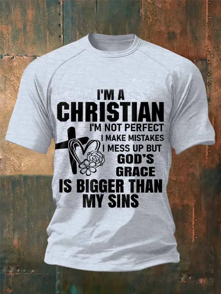 Retro Faith Print Casual T-Shirt As picture / S