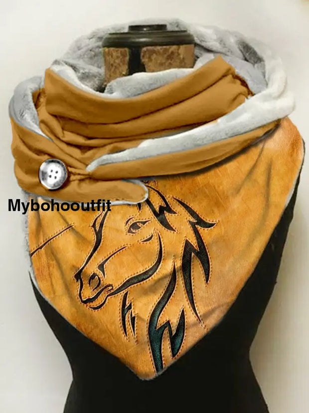 Retro Horse Art Print Casual Scarf A / Jm