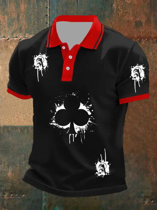 Retro Poker Art Casual Polo Shirt A / S