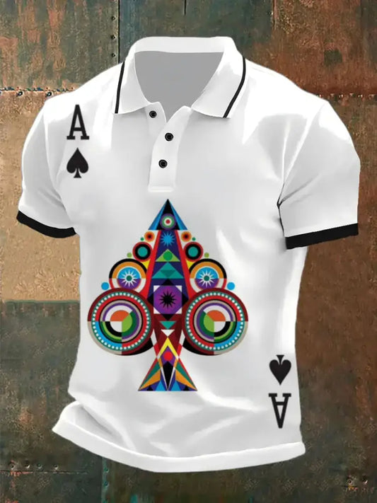 Retro Poker Art Casual Polo Shirt A / S