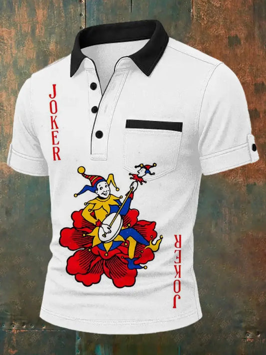 Retro Poker Art Casual Polo Shirt A / S