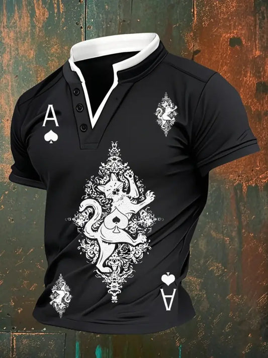 Retro Poker Art Casual Polo Shirt A / S