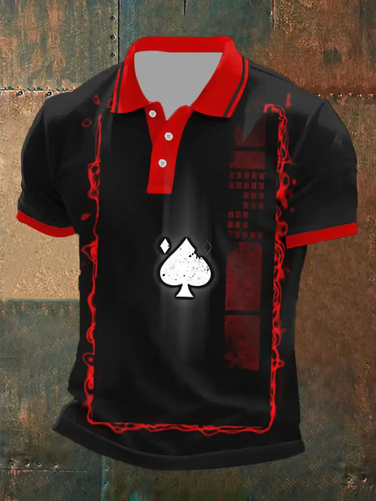 Retro Poker Art Casual Polo Shirt A / S
