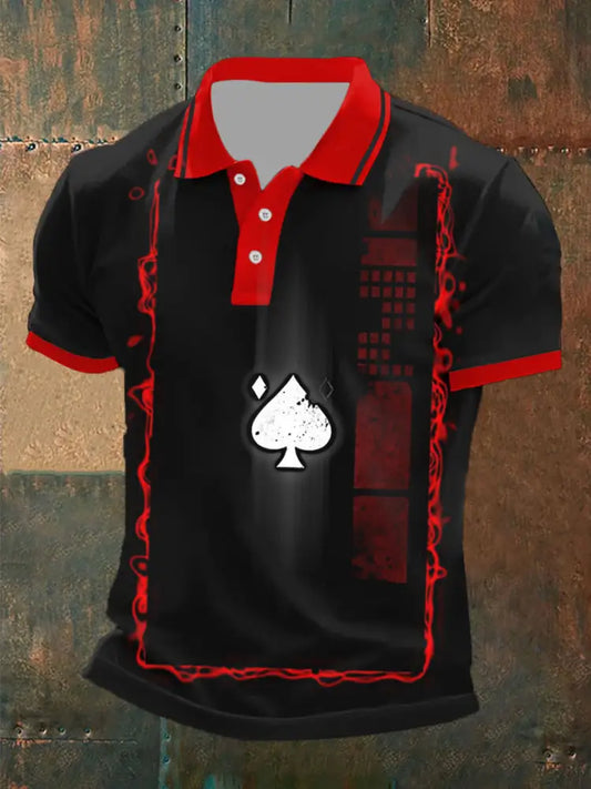 Retro Poker Art Casual Polo Shirt A / S