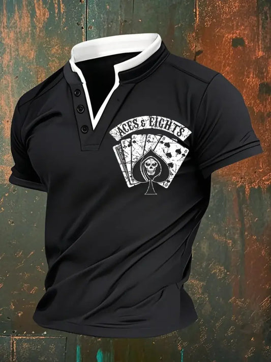 Retro Poker Art Casual Polo Shirt A / S