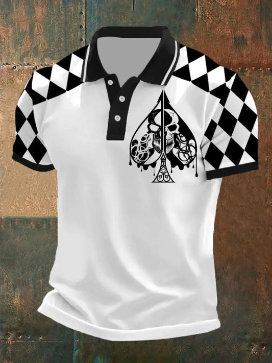 Retro Poker Art Casual Polo Shirt A / S