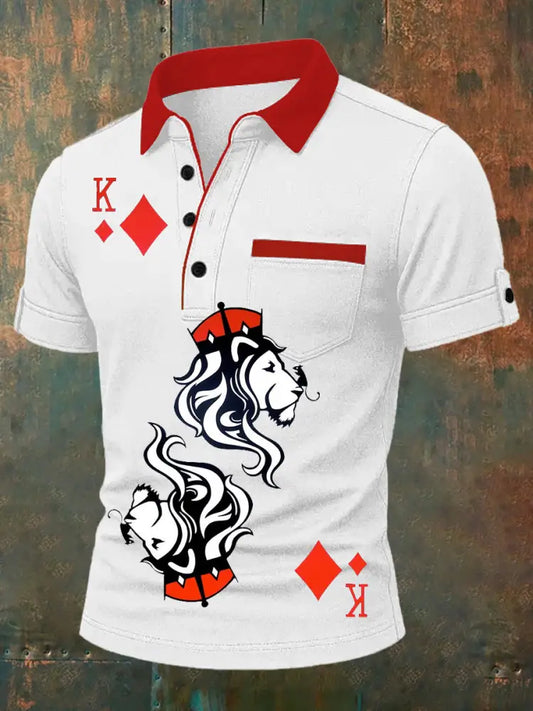 Retro Poker Art Casual Polo Shirt A / S