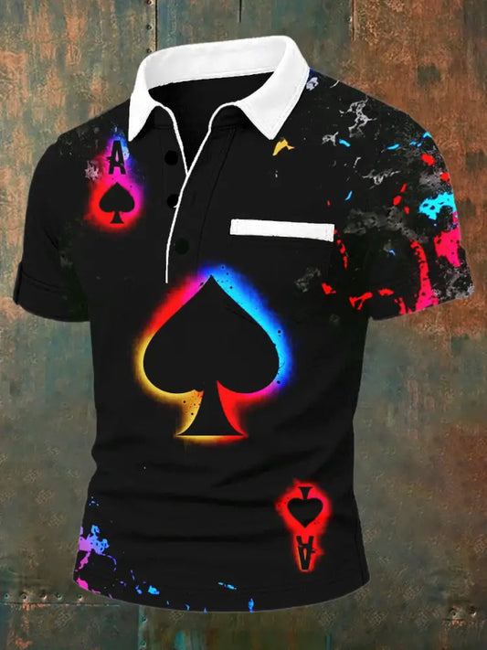 Retro Poker Art Casual Polo Shirt A / S